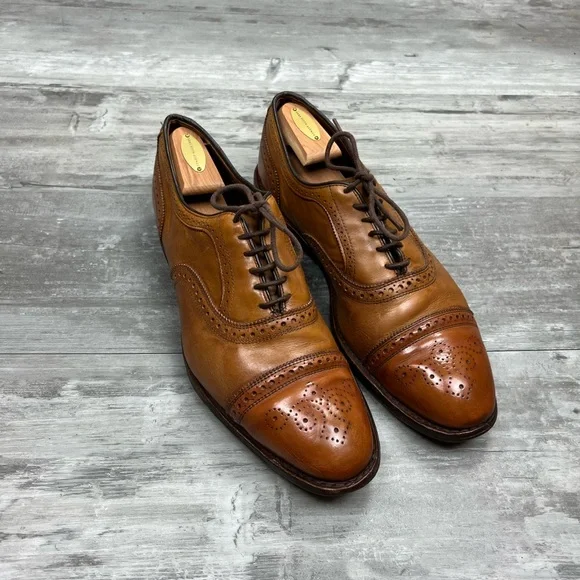 Allen Edmonds Strand Walnut Tan Cap Toe Balmoral Oxfords 10 D Strand Cap-toe Oxford Dress Shoe with Combination Tap Sole  main image 4